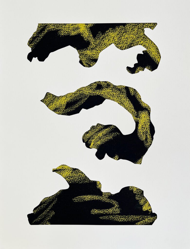 SANS TITRE, découpe et pastel sur papiers d’arches, 42 x 32 cm, 2026